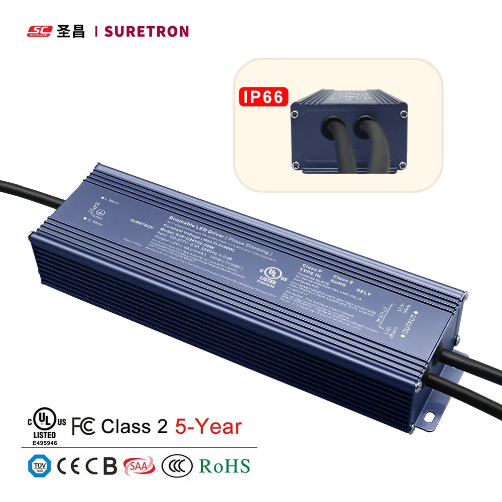 Bộ Nguồn SC Bộ Điều Khiển Led Ngoài Trời 384W 24V 36V 48V DC 110-277 VAC Sản Xuất Tại Trung Quốc Với Vỏ Nhôm