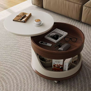 Đồ nội thất gia đình Bàn cà phê, Tủ lưu trữ di động đa chức năng, bàn <span class=keywords><strong>sofa</strong></span> tròn có thể điều chỉnh chiều cao - Product Image 5