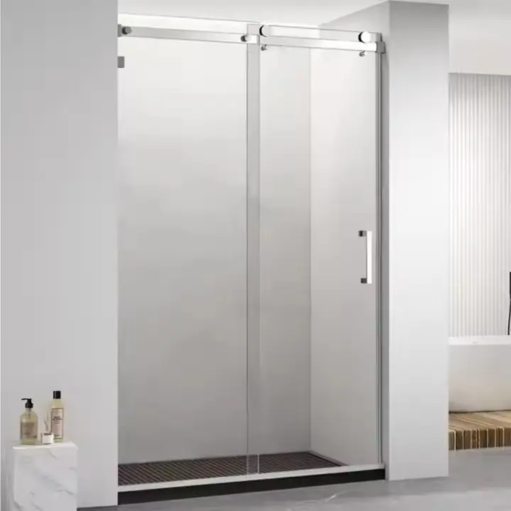 1 piece sliding frameless shower door no edge soft closing sliding shower door modern sliding door for shower room