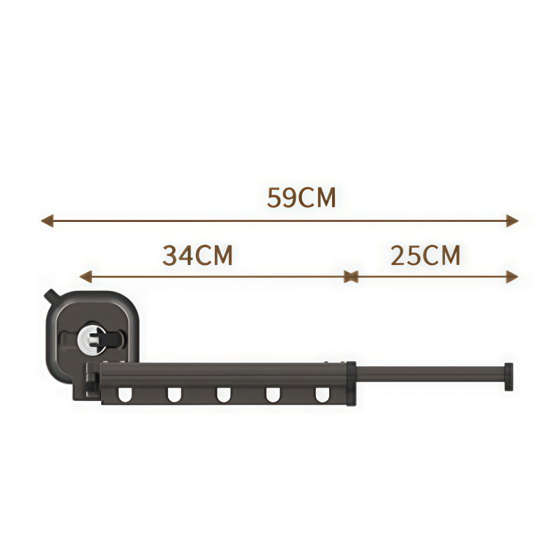 (Suction Cup)59cm-1 fold with 5 fixed hanging holes
