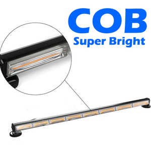 8LED 47 Inch <strong>12V</strong>-24V <strong>80W</strong> COB <strong>LED</strong> Strobe Rooftop Traffic Advisor Flashing Emergency Warning Light Bar with Suction Amber Red&amp;Blue - Product Image 4