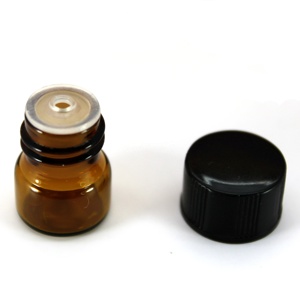 高品质2毫升5毫升透明琥珀色精油玻璃瓶小瓶带盖 - Product Image 1