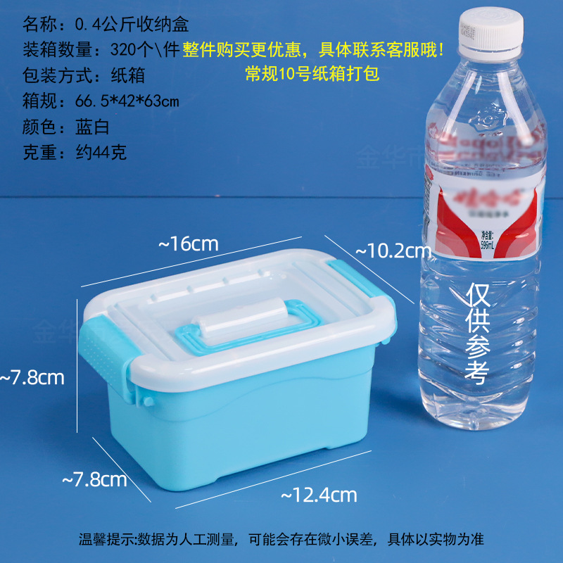 0.4 kg storage box, blue and white