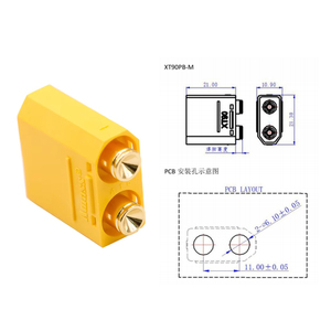 Özel AMASS orijinal 60a altın kaplama muz Bullet tak XT90PB bağlayıcı Xt90pb-M/F Pcb dayanağı bağlayıcı Rc uçak Drone için - Product Image 2