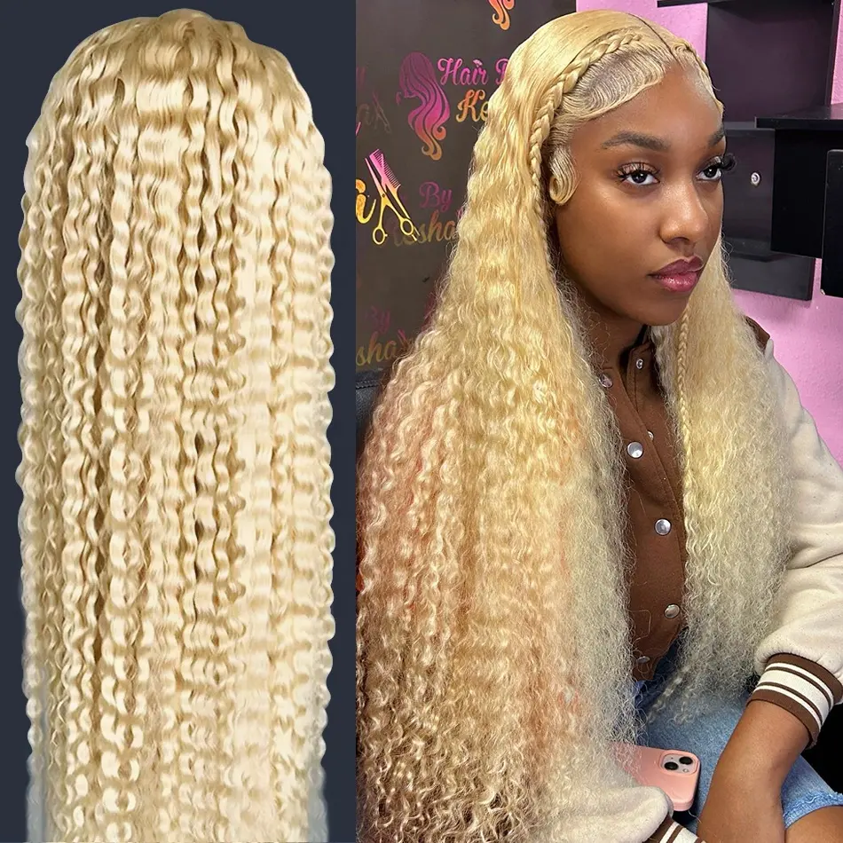 Jerry Curly 613 Lace Front Perruques En Gros Blonde Vierge Cheveux Humains 13x6 HD Lace Front Perruque Brésilienne Lace Front Perruques Cheveux Humains