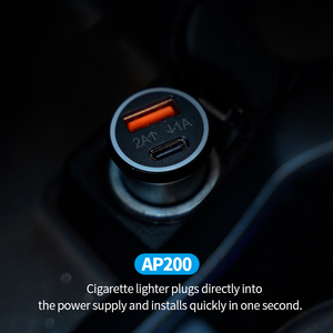 ที่ชาร์จในรถยนต์ขนาดเล็ก AP200เครื่องติดตามตำแหน่ง GPS ที่จุดบุหรี่ที่ชาร์จแบบ Type C พร้อมค้นหาแอป Apple ของฉัน GPS ป้องกันการสูญหาย