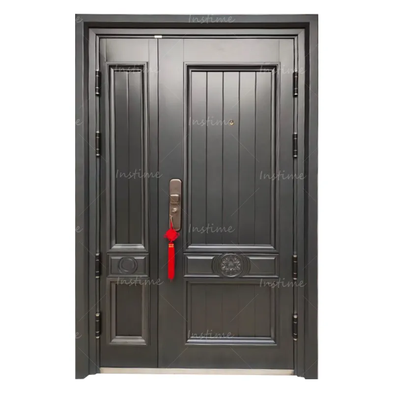 Instime Groß-und Einzelhandel Gepanzerte Stahltür im türkischen Stil, modernes, einfaches Design, eineinhalb Sicherheits türen