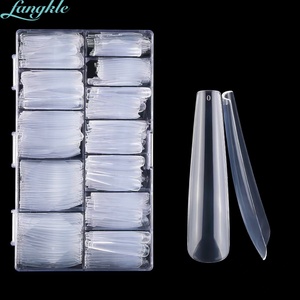 Fangkle toptan 504 İpuçları tam yarım kapak badem tabut tırnak ipuçları 3xl - Product Image 5