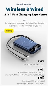 Portable 10000 MAH Magnetic Suction Charging Treasure Belt LED Display Screen Type-<strong>C</strong> <strong>Input</strong>/<strong>Output</strong> Wireless Charging With Cable - Product Image 4