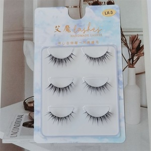 Wholesale <strong>3</strong> Pairs <strong>Mink</strong> Eyelashes Invisible Band <strong>Lash</strong> Extension Natural False Eyelashes Cross Cluster Fairy 3D Faux Eye <strong>Lashes</strong> - Product Image 4