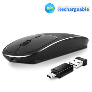 Best Rank Unique OEM Original Type C Nano USB 2.4ghz Silent Metal Rechargeable Sleek <strong>Souris</strong> Slim Wireless Mouse for PC <strong>Mac</strong> Book - Product Image 2