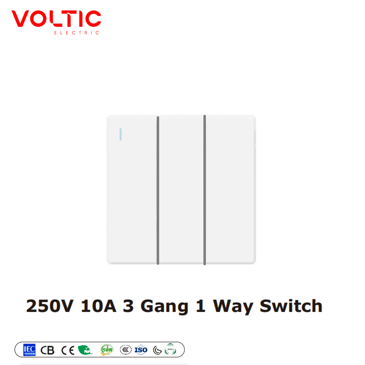 3 gang 1 way plate switch