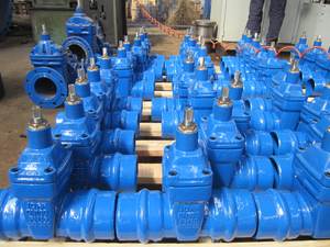 Yfa DIN วาล์วประตู GGG50เหล็กหล่อ Pn16 DN100 F5 DIN มีเบ้าคู่สำหรับท่อพีวีซีวาล์วระบาย - Product Image 2