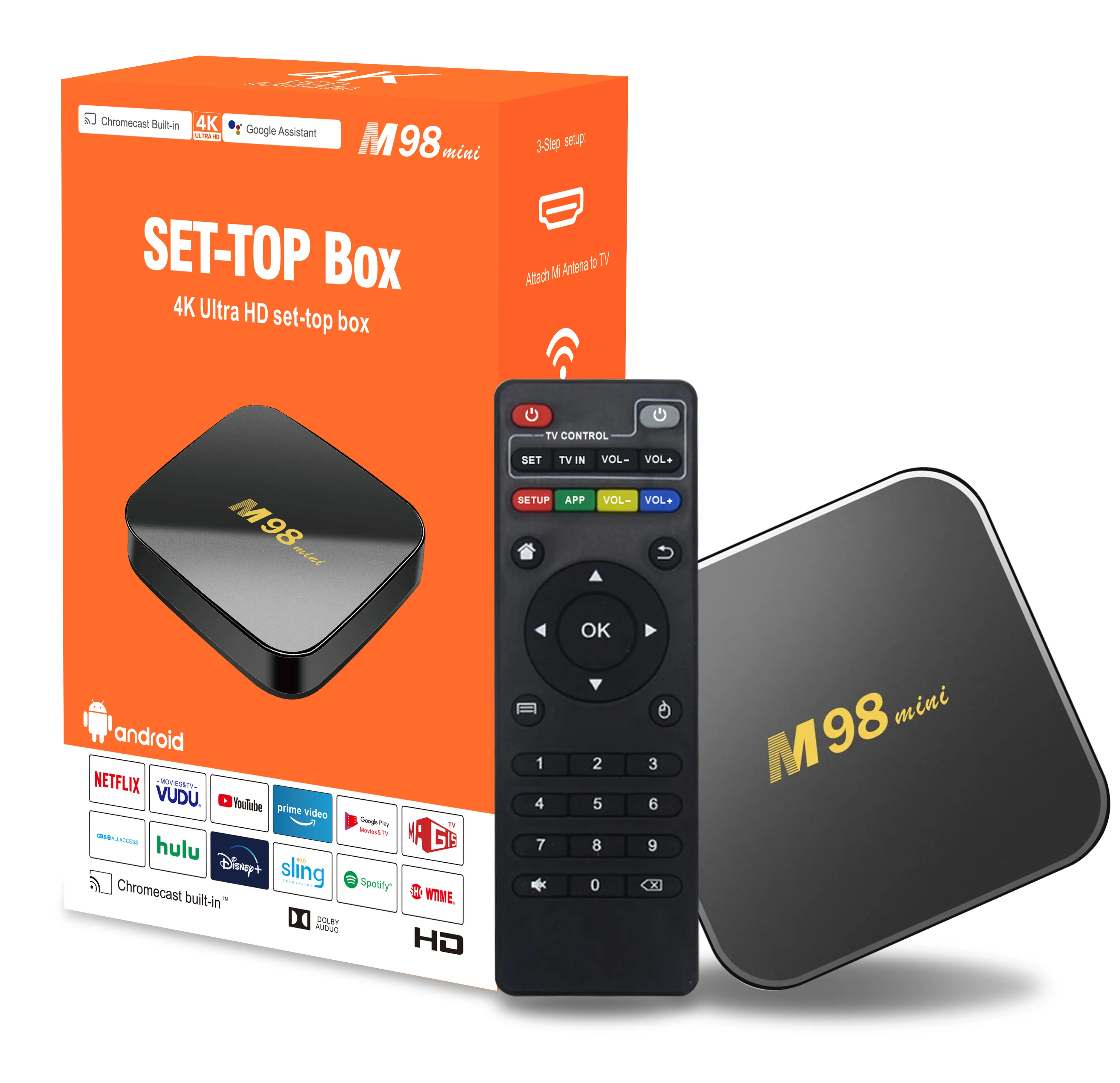 Nouveau youtube M98 mini tv box fabricants compte iptv 4K Android 13 ott Android Tv Box