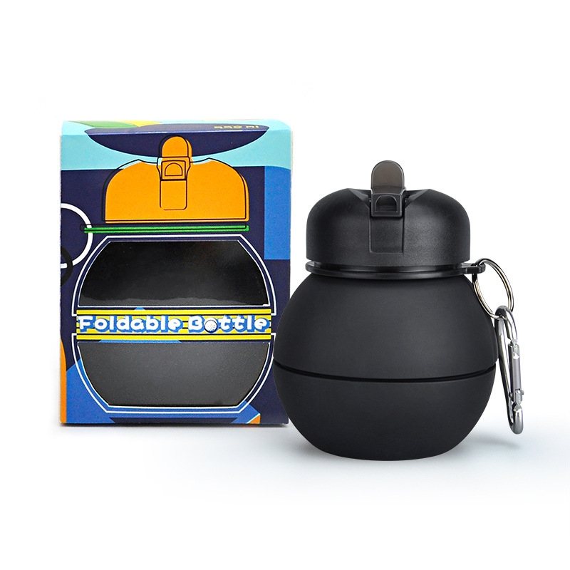 Bouteille de billard pliante en silicone 550 ml noire