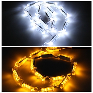 12V Car Crystal <strong>Tear</strong> Light Building Blocks Model Dual Color <strong>Led</strong> Drl Strip Headlight Turn Signal Car <strong>Tear</strong> Eye Light - Product Image 3