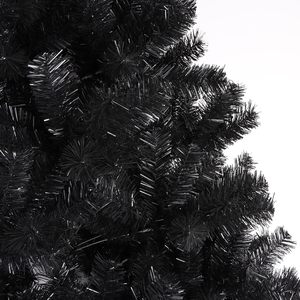 180cm/6ft Arvore De Natal PVCブラッククリスマスツリーメタルスタンド屋内と屋外のパーティーのためのすべての黒の人工木 - Product Image 5