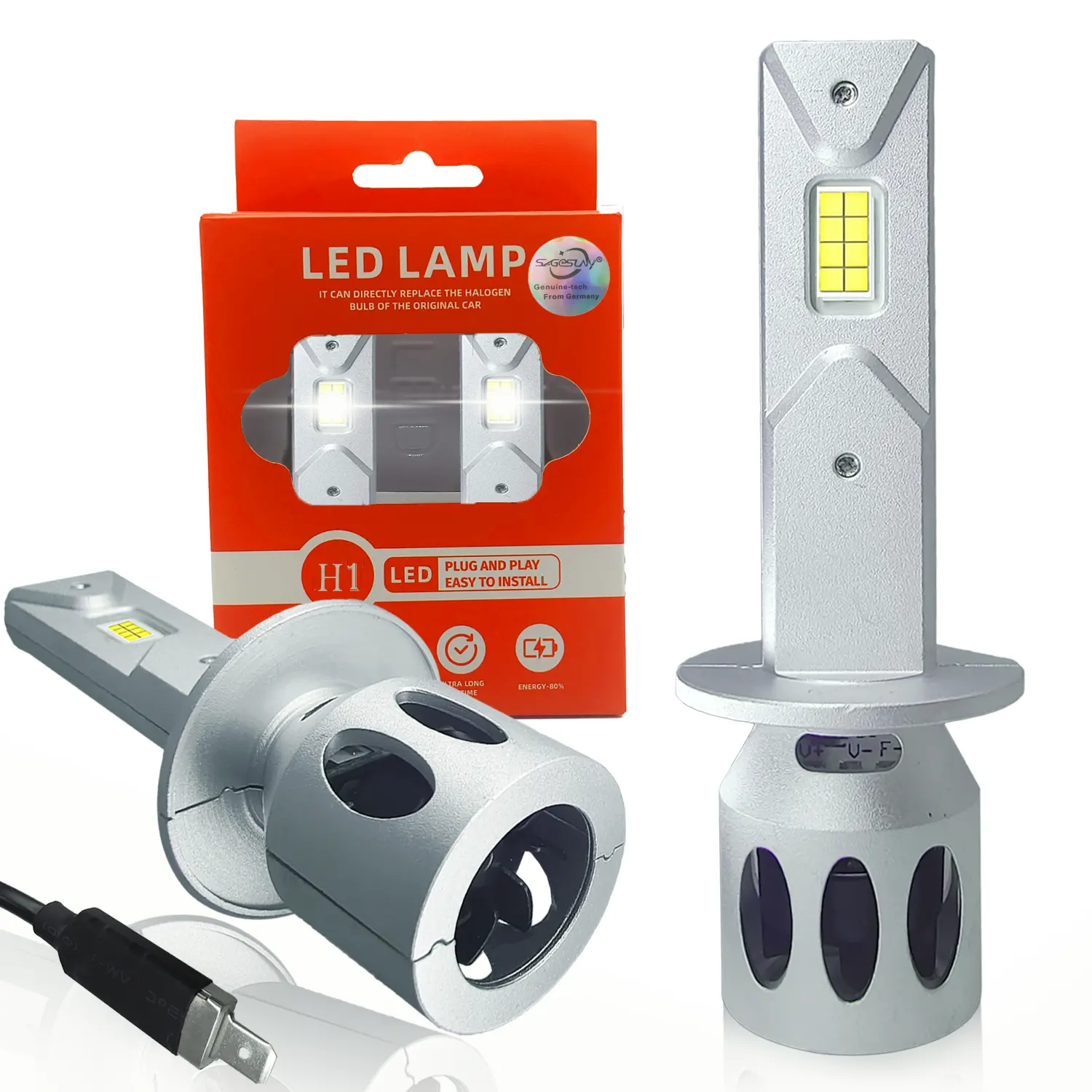 2 uds H1 bombilla LED faro 24W luz antiniebla tamaño Mini luz antiniebla LED ventilador silencioso para coche CSP Chips 2800lm
