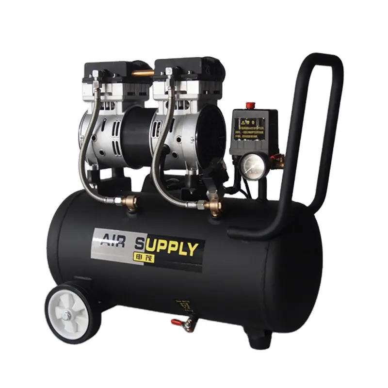 Vooruit 800W 30L Black Air Compressor Met Twee Intake Buizen Voor Oca Lamineren Machine Lucht Leveren