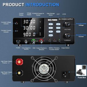 NICE-Power ม้านั่งพลังงานสูง30V 30A 900W แบตเตอรี่ชาร์จ OCP ย้อนกลับป้องกันการชาร์จหน่วยความจำ R-SPS3030C - Product Image 2