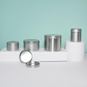 定制圆形锡金属罐，带套盖，用于工艺品DIY和蜡烛制作储物 - Product Image 5