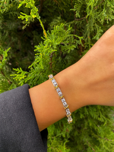 <span class=keywords><strong>2025</strong></span>新款奢华女性饰品双色镀金十字CZ网球链冰镇项链