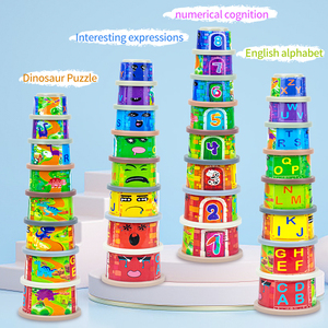 Montessori phong cách 8 cái chất lượng cao xếp chồng ly đồ chơi để phân loại và xếp chồng trẻ em tắm stackers hộp đóng gói - Product Image 6