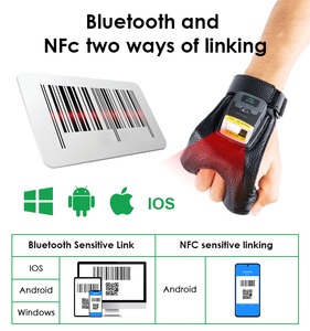Escáner de código de barras para tableta Android, lector de código de barras inalámbrico 2D QR, resistente, con Bluetooth, Guante de cuero, para PDA - Product Image 5