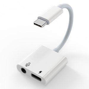 2合1 USB C型转换器至3.5毫米AUX插孔适配器充电音频电话适配器 - Product Image 1