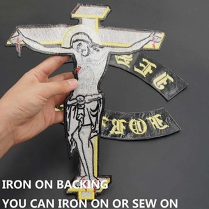 Christian Jesus mãi mãi thêu câu lạc bộ Biker vá thêu sắt trên xe gắn máy vá cho quần áo Bikers vest áo khoác - Product Image 6