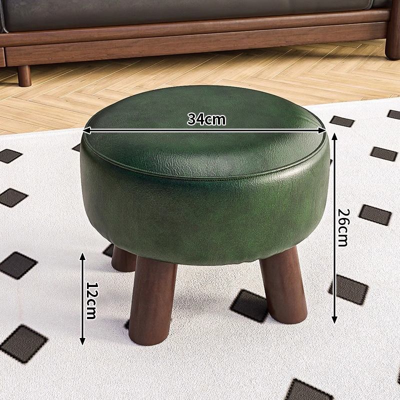 Taburete de madera maciza con superficie de asiento acolchada (verde)