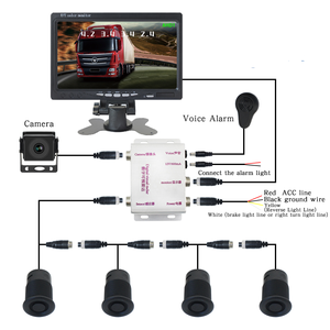 Camión AHD Kit de Radar de marcha atrás frontal de 7 pulgadas Monitor Cámara de visión trasera impermeable Sensor de punto ciego Sistema de seguridad de estacionamiento de vehículos - Product Image 1