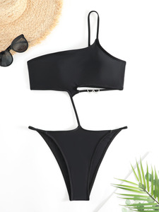 2024 siyah seksi rahat tek parça mayo Beachwear bikini & Beachwear koleksiyonu
