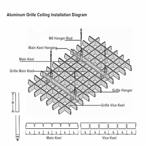 Office <strong>Building</strong> Interior Decoration Metal <strong>Ceiling</strong> Open Cell Aluminum <strong>Grid</strong> <strong>Ceiling</strong> - Product Image 6