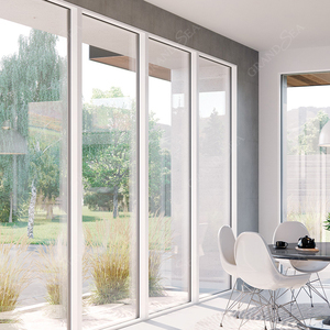 Design moderno telaio in alluminio fisso doppio vetro finestre grande vista immagine panoramica casa finestra fissa per la vendita - Product Image 4
