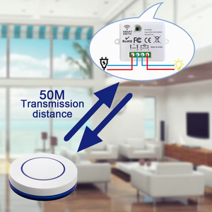KT23-<strong>B</strong>-4 QIACHIP Wireless RF 433MHz Remote <strong>Control</strong> Switch AC 220V 10A Relay Receiver and Round Button Transmitter