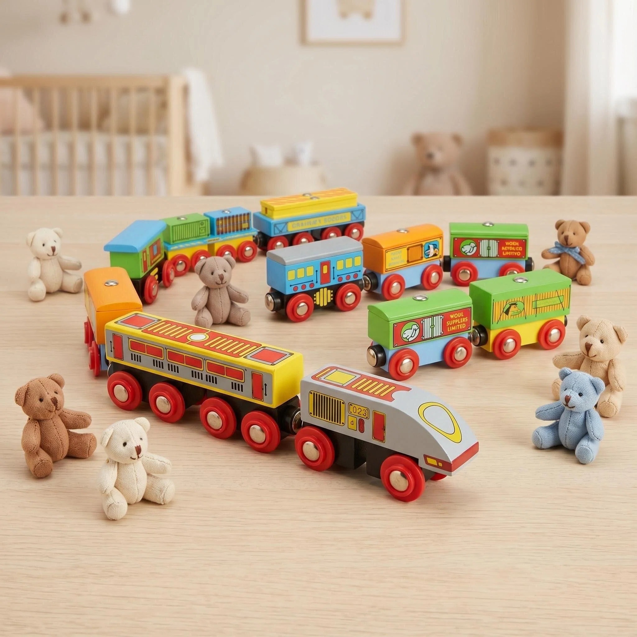 Coffret de train en bois