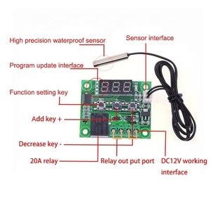 Termostato con pantalla digital LED de alta precisión, interruptor de control de temperatura DC 12V, controlador de temperatura W1209 - Product Image 4