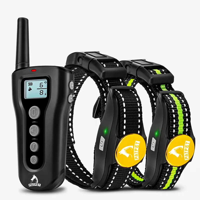 Patpet vendita calda a buon mercato cane Shock Pet collare di addestramento elettrico con batteria telecomando impermeabile antiabbaio Shock Colla