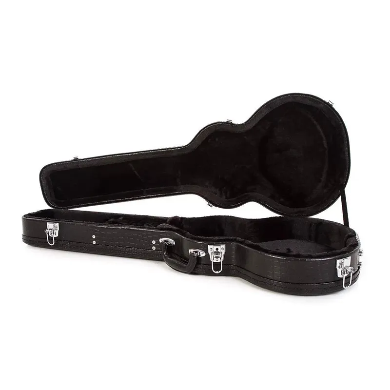 Capa de guitarra elétrica dos les paul de couro preto, personalizar o logotipo da guitarra da china, fábrica