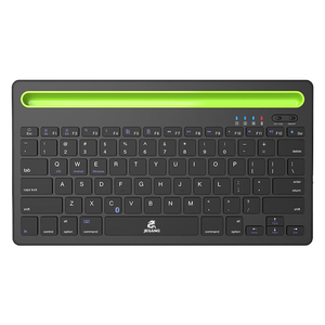 Jeqang Teclado BT de doble canal con soporte, ranura para tarjeta de operación óptica ergonómica, compatible con computadoras portátiles de oficina, 1, 2, 1, 2, 1, 2 - Product Image 1