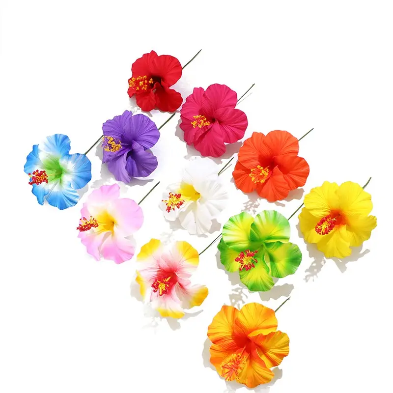 HRH Artificial personalized Style Foam Flowers Accessories Decoration 16cm Large Hibiscus Flower for Ladies Women