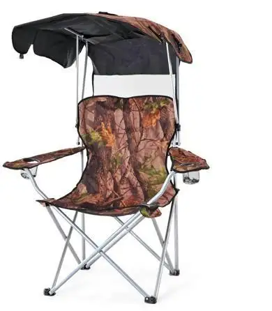 Vente en gros de chaise de plage pliante en métal et acier pour la pêche en plein air, moderne et portable, avec auvent et parasol