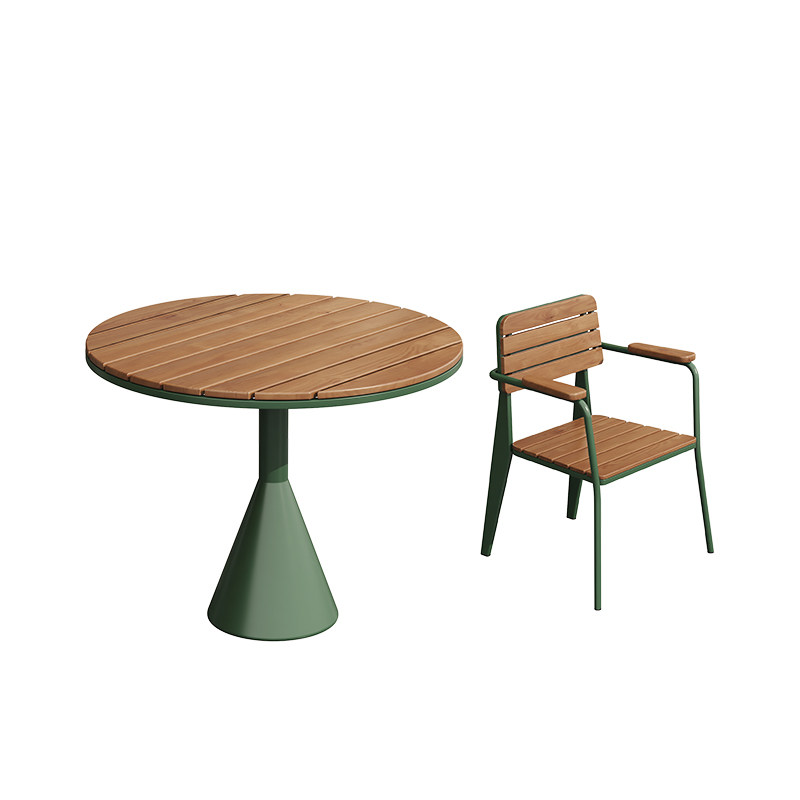 Green round table-4 chair-60cm diameter