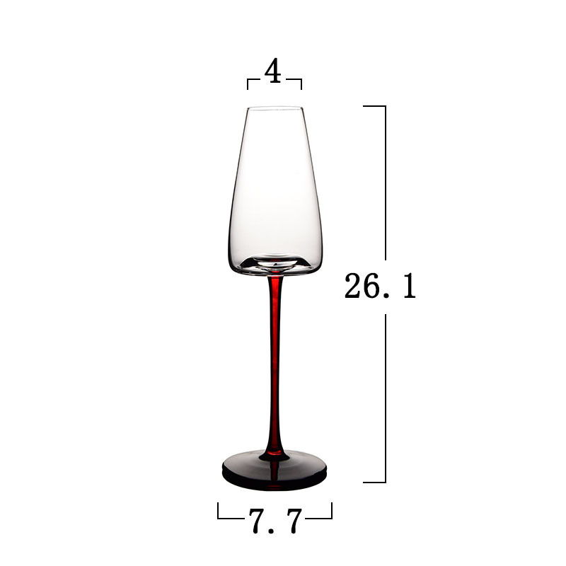 Verre à champagne rouge noir