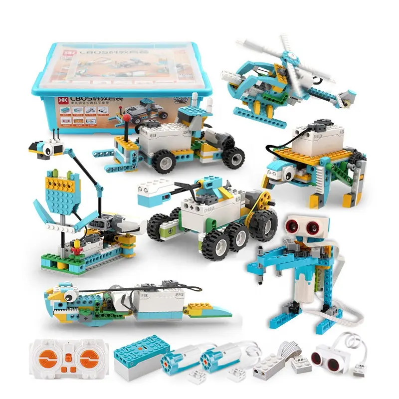 46-in-1 STEAM High-Tech Parts Robots Construction Core Bricks Set Building Blocks Kits Compatible with WeDo Educational toys