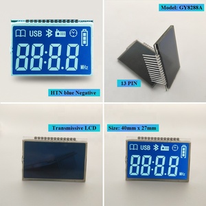 OEM piccolo Display LCD HTN blu batteria orologio schermo 8 cifre 7 segmenti LCD 13 pin schermo Display LCD personalizzato - Product Image 2