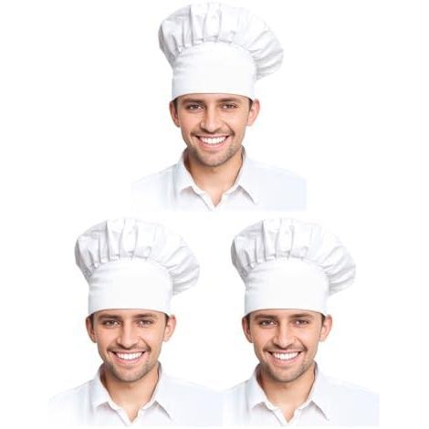 Lot de 3 chapeaux de chef blancs