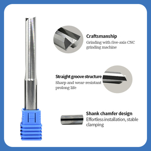 MDF cắt cacbua đôi 2 Sáo thẳng cuối nhà máy CNC Hai rãnh rãnh endmill 2F bit Bộ định tuyến thẳng cho chế biến gỗ - Product Image 3