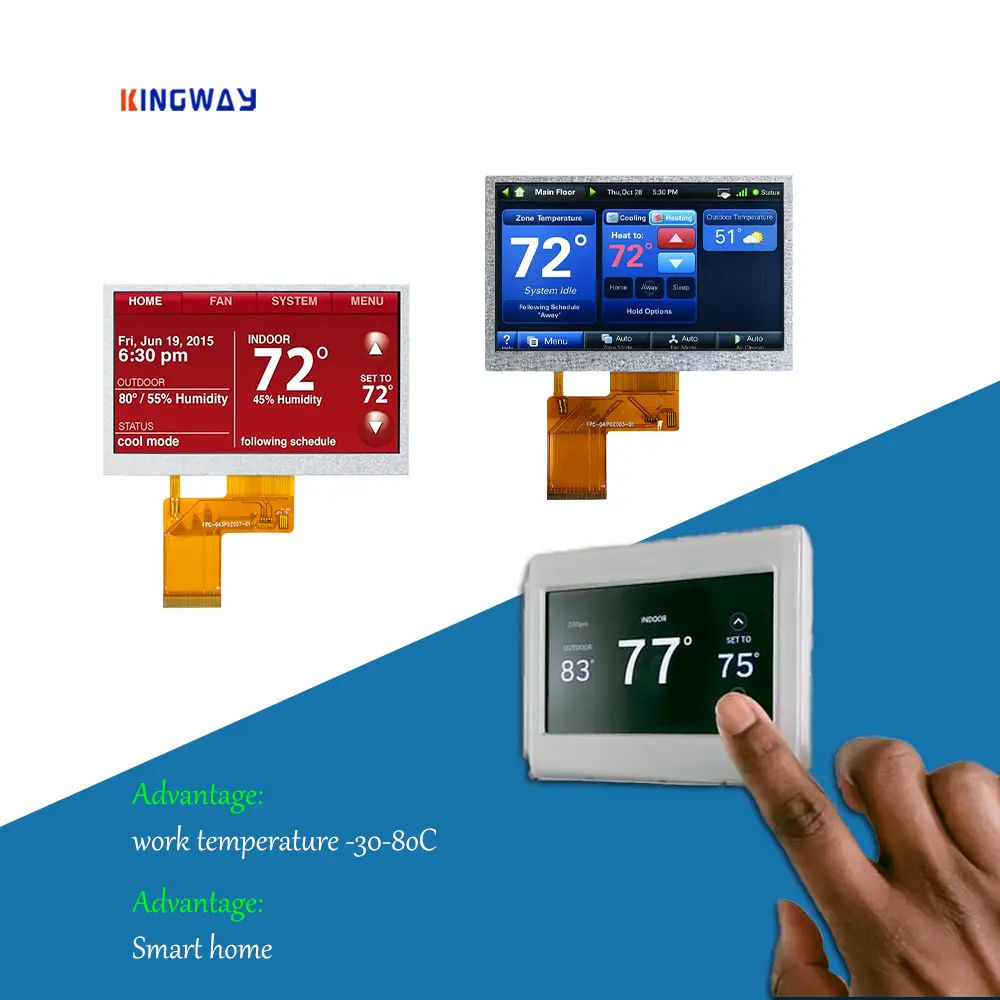 HD 4.3 인치 4.3 '풍경 소형 Tft LCD Hmi 터치 디스플레이 자동차 용 LCD 화면